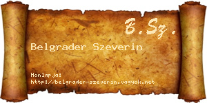 Belgrader Szeverin névjegykártya